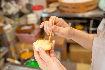 食品サンプル作り　体験　天ぷら　れんこん