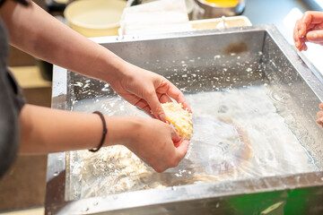 食品サンプル作り　体験　天ぷら　かぼちゃ
