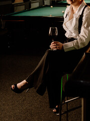 young woman in a bar