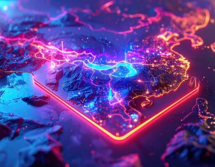 Futuristic Holographic Shop Interface Display