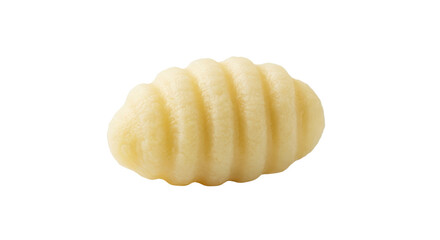 Single uncooked gnocchi dumpling isolated PNG with Transparent Background