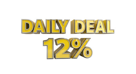 Daily Deal 12 percent off promotion isolated PNG with Transparent Background