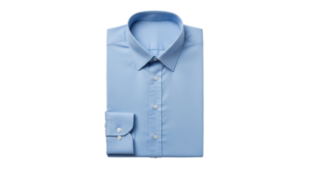Folded light blue dress shirt isolated PNG with Transparent Background
