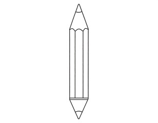 Simple black line drawing of a pencil