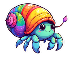 “Hermit Crab with Colorful Shell PNG” (3)
