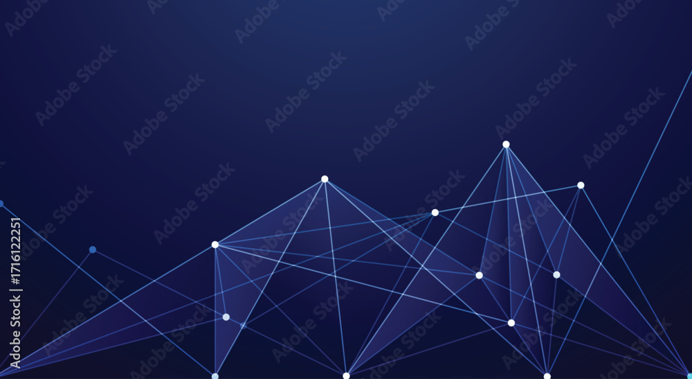 Aufkleber connected polygons plexus vector background, digital data visualization. vector illustration