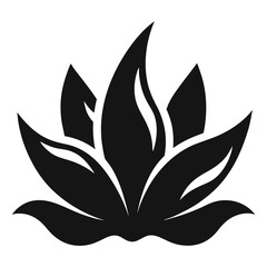 oyster plan silhouette vector on white