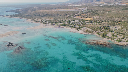 Obraz premium Stunning beach and crystal clear turquoise sea water at Elafonisi