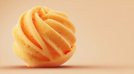 and keyword set based on the image

Pastry Delight Golden, swirled, textured sweet treat on a muted, soft background