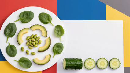 Colorful arrangement of fresh vegetables on a bright background