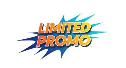 Dynamic "Limited Promo" text graphic sticker vector isolated on white background