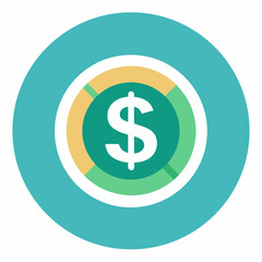 Obraz premium Dollar sign inside a circular infographic representing financial data