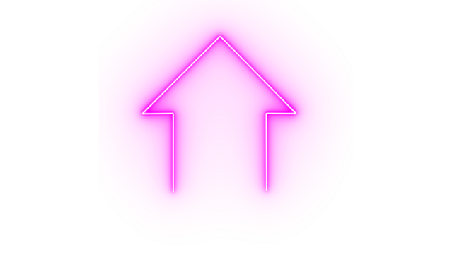 Pink neon up arrow isolated on transparent background, symbolizing growth, progress, and upward direction in a vibrant and modern design, indicating advancement - Powered by Adobe
