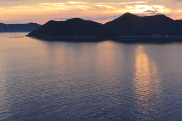 愛媛県愛南町　宇和海の夕景