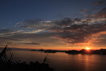 愛媛県愛南町　宇和海の夕景