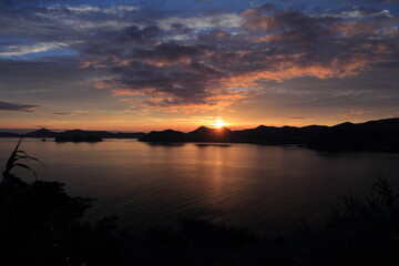 愛媛県愛南町　宇和海の夕景