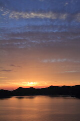 愛媛県愛南町　宇和海の夕景
