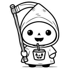 Kawaii Skeleton Reaper Cup