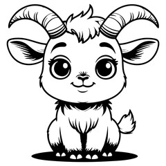 Adorable Goat Cartoon