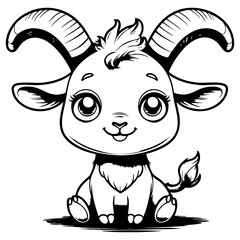 Smiling Goat Cartoon