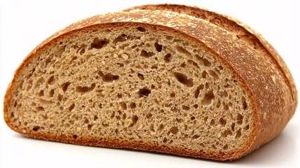 illustrated cross-section of sourdough crumb structure, airy holes, uneven texture, showing interior of a sliced loaf, white background sourdough, crumb, interior, structure, cross-section, 