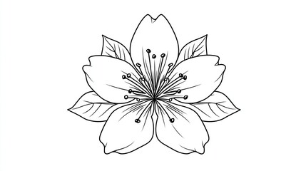 Monochromatic stylized cherry blossom