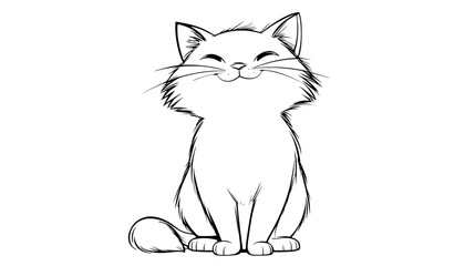 Cute cat sitting and smiling