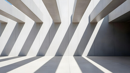 Fototapeta premium A background of a clean, architectural concrete wall with a soft shadow of a wind turbine blade