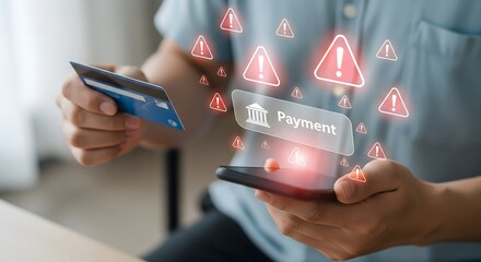 Online payment security breach concept, credit card fraud transparent background