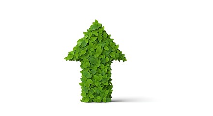 Green Leaf Arrow Symbolizing Growth and Environmental Progress.