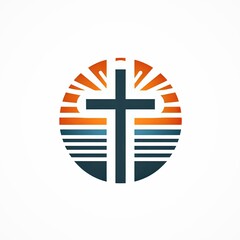 Obraz premium Cross Symbol on White Background