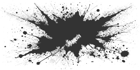 Abstract Black Powder Explosion on White Background Ink Splash, Explosive black powder burst effect isolated on white background. Black chalk explosion. black powder explosion.