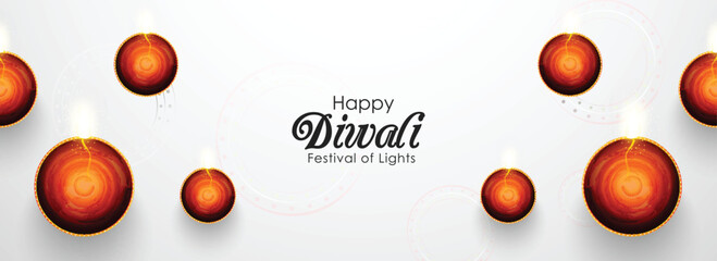 Diwali greeting card with beautiful lamp illustration with textured background. Happy Diwali, festival of lights, design card, banner, poster. Oil lamps for shubh Deepawali. Oil lamps.