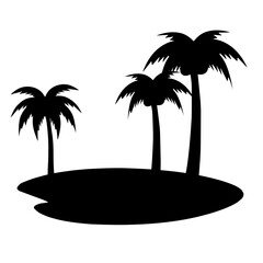 tropical beach silhouette illustration
