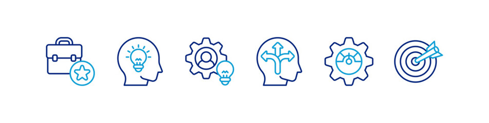 Fototapeta premium Competency pack, skills and knowledge concepts. Vector illustration with keywords and icons