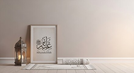 Arabic Calligraphy art print Ramadan Kareem Islamic design home decor Vector illustration