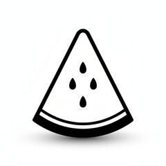 Halloweenfruitssingleicon illustration of a watermelon slice isolated on white background in black color