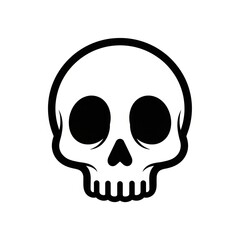 Halloweenfruitssingleicon simple skull illustration isolated on white background, perfect for halloween