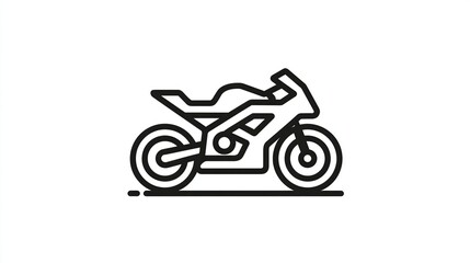 Simple black line drawing of a sport motorcycle
