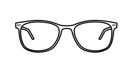 Fototapeta premium Outline drawing of eyeglasses