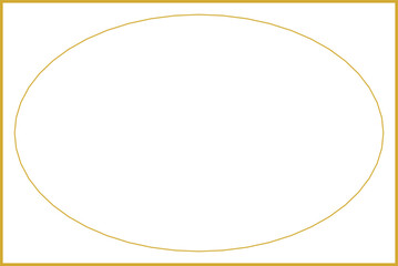 Empty Oval Gold Frame on White Background | Simple Decorative Border for Product Mockups, Text, or Graphic Design
