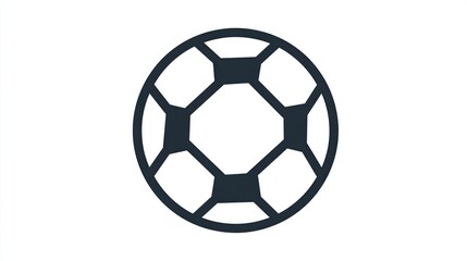 Simple, black outline of a soccer ball