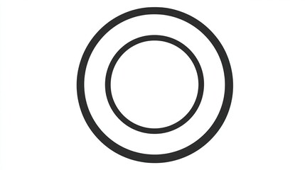 A simple graphic depicting two concentric circles, the inner circle smaller than the outer, both black outlines on a white background