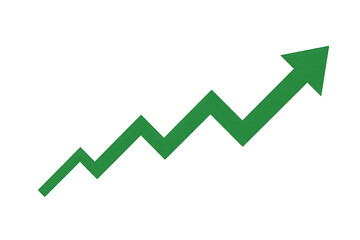 Green arrow graph showing upward trend and growth