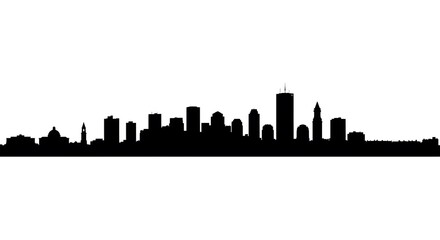 Obraz premium Iconic Black Silhouette Representations of United States City Skylines: A Minimalist Artistic Exploration of Urban Landscapes Across America 