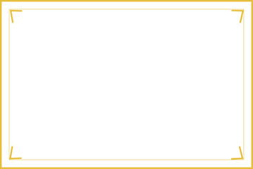 Simple Gold Border Frame on White Background | Elegant Decorative Design Element for Invitations, Certificates, and Awards