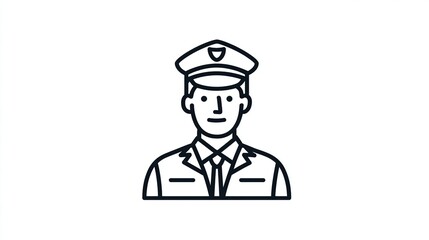 Simple line drawing of a police officer