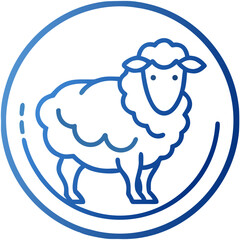 Obraz premium Gradient vector icon of a standing sheep