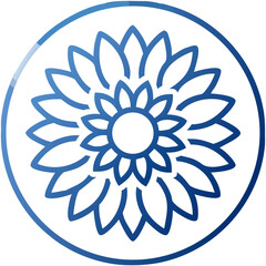 Gradient vector icon of a sunflower