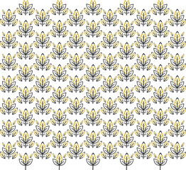 Decorative leaf motif repeating arrangement pattern wallpaper